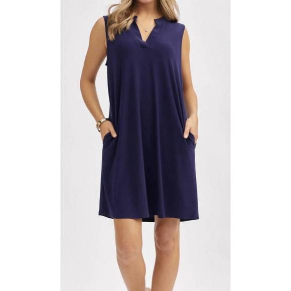 Lizzy Tiered Tank Dress in Navy
